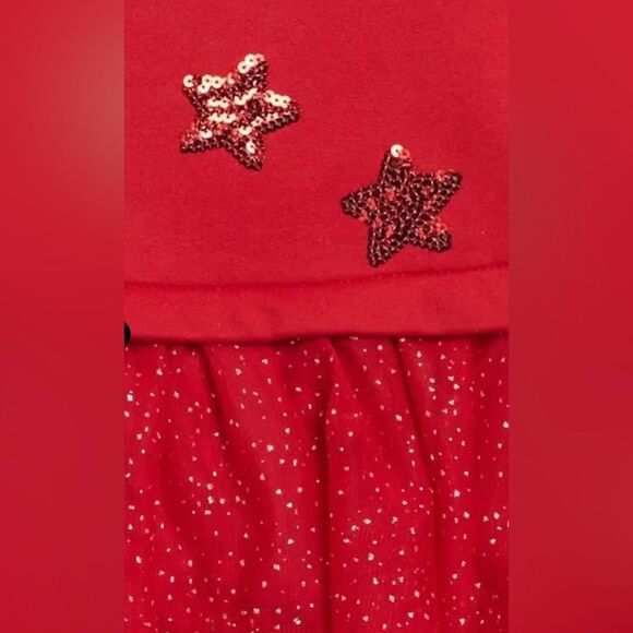 NWT Sammy + Nat Toddler Girls Red Starry Long Sleeve Tutu Dress - Size 18-24M - Picture 2 of 5